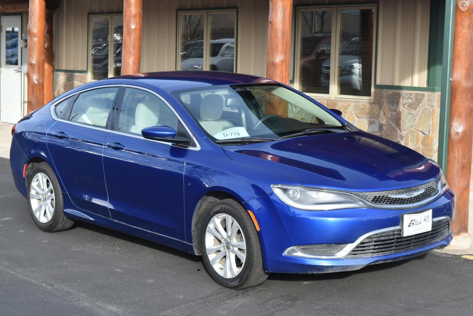 2016 Blue /Beige Chrysler 200 Limited (1C3CCCABXGN) with an 2.4L 4 Cyl Multiair engine, 9-Speed Automatic transmission, located at 1600 E Hwy 44, Rapid City, SD, 57703, (605) 716-7878, 44.070232, -103.171410 - Photo#0